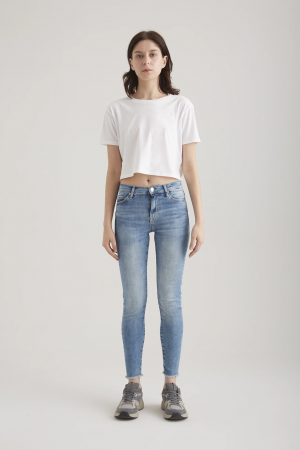 c.o.j. denim High Waist Super Skinny Fringed