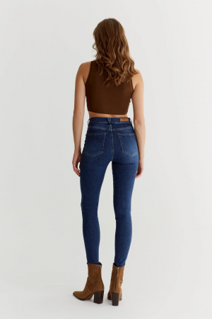c.o.j. denim  Ultra High Waist Skinny Dark Blue bestel je online bij www.detojeans.nl/