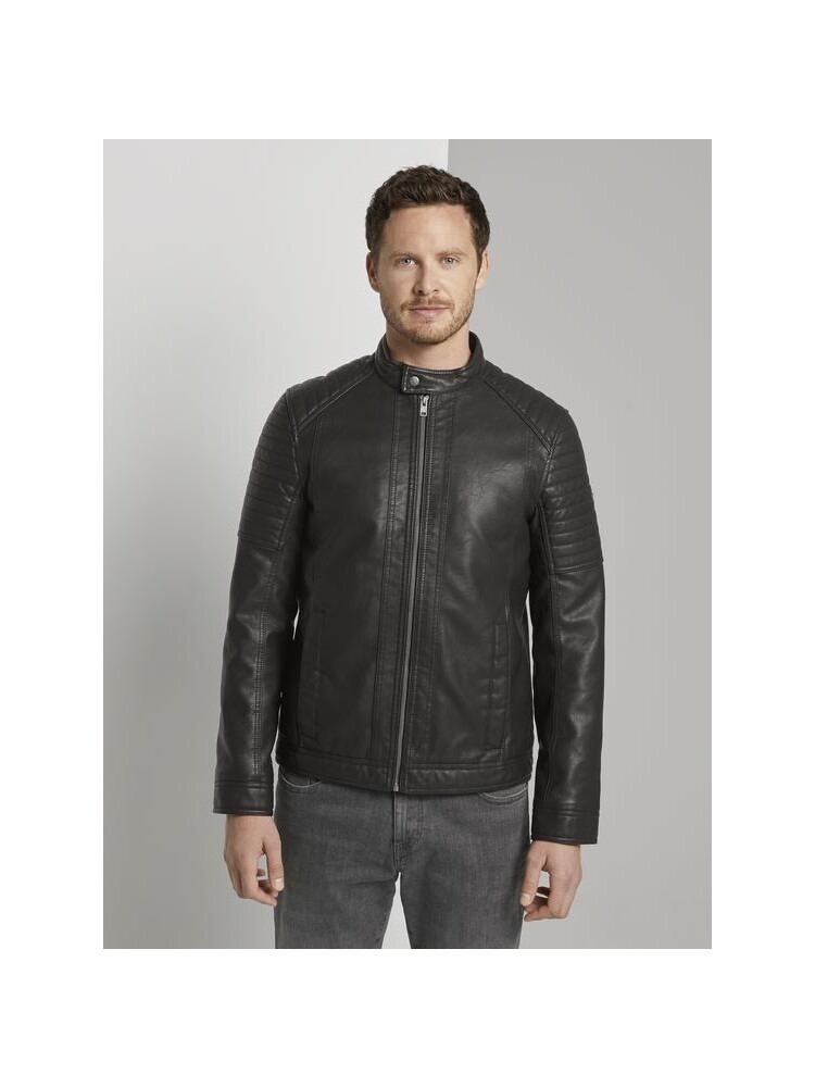 Tom Tailor faux leather biker jacket 29999 bestel je online bij www.detojeans.nl/